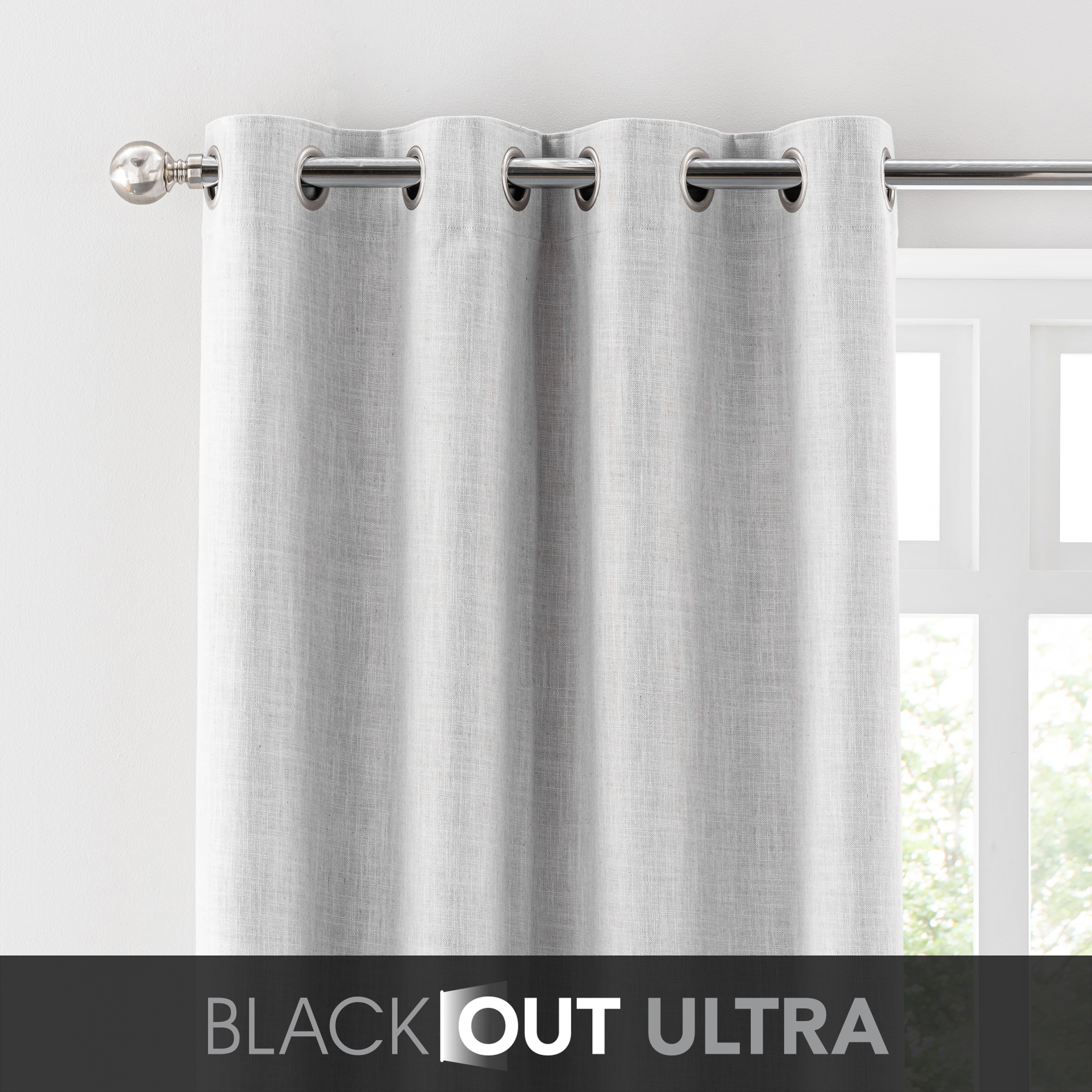 Touch of Linen Ultra Blackout Eyelet Curtains