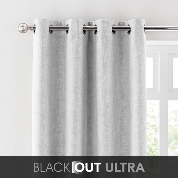 Touch of Linen Ultra Blackout Eyelet Curtains image 1 of 8