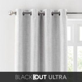 Touch of Linen Ultra Blackout Eyelet Curtains