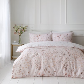 Watercoloured Floral Blush Duvet Cover & Pillowcase Set