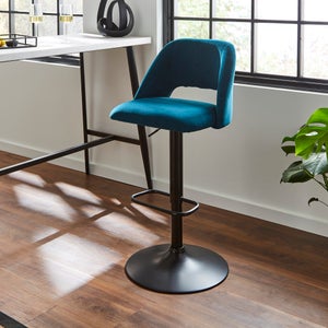 Jonas Adjustable Height Bar Stool- Velvet