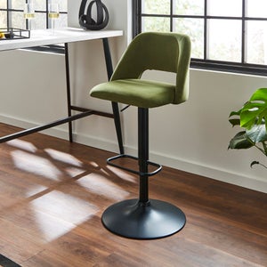 Jonas Adjustable Height Bar Stool- Velvet