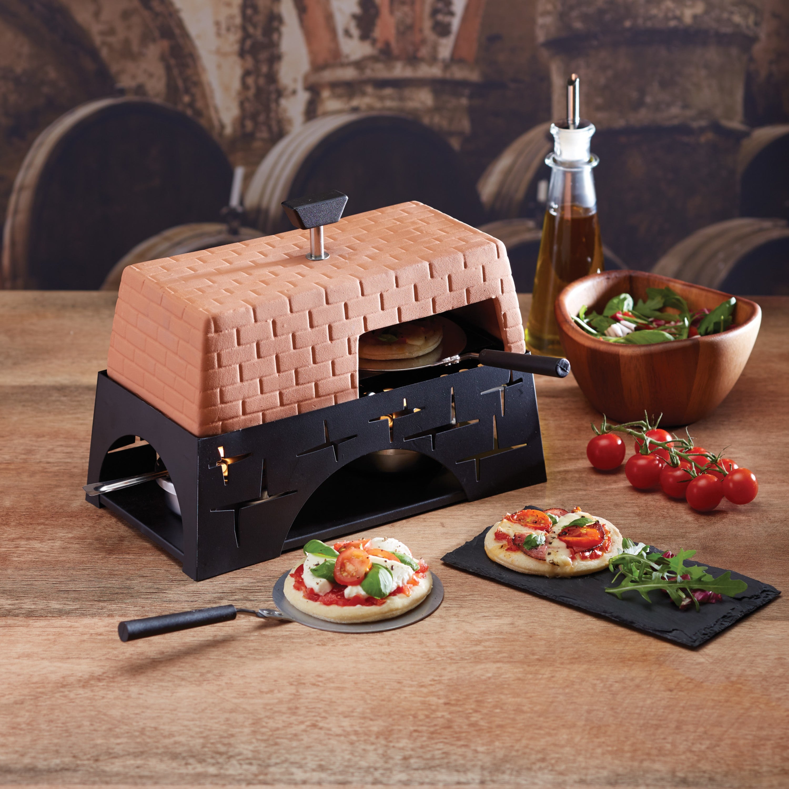 Image of Artesà Terracotta Mini Tabletop Pizza Oven Beige/Black