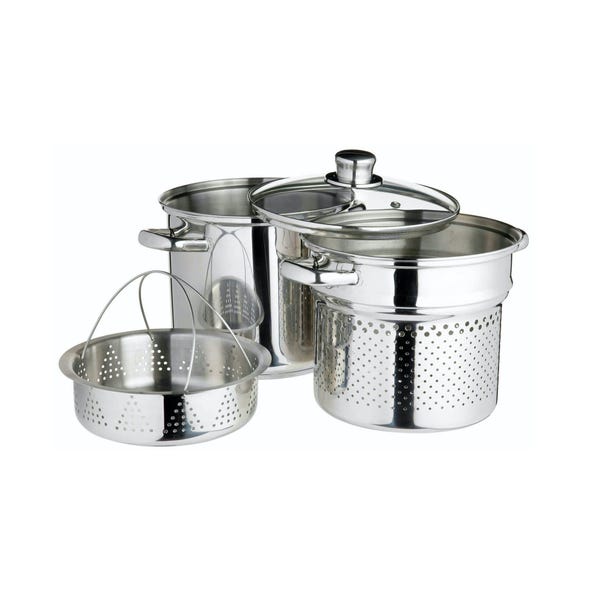 KitchenCraft World of Flavours Italian Stainless Steel Pasta Pot, 4L image 1 of 9