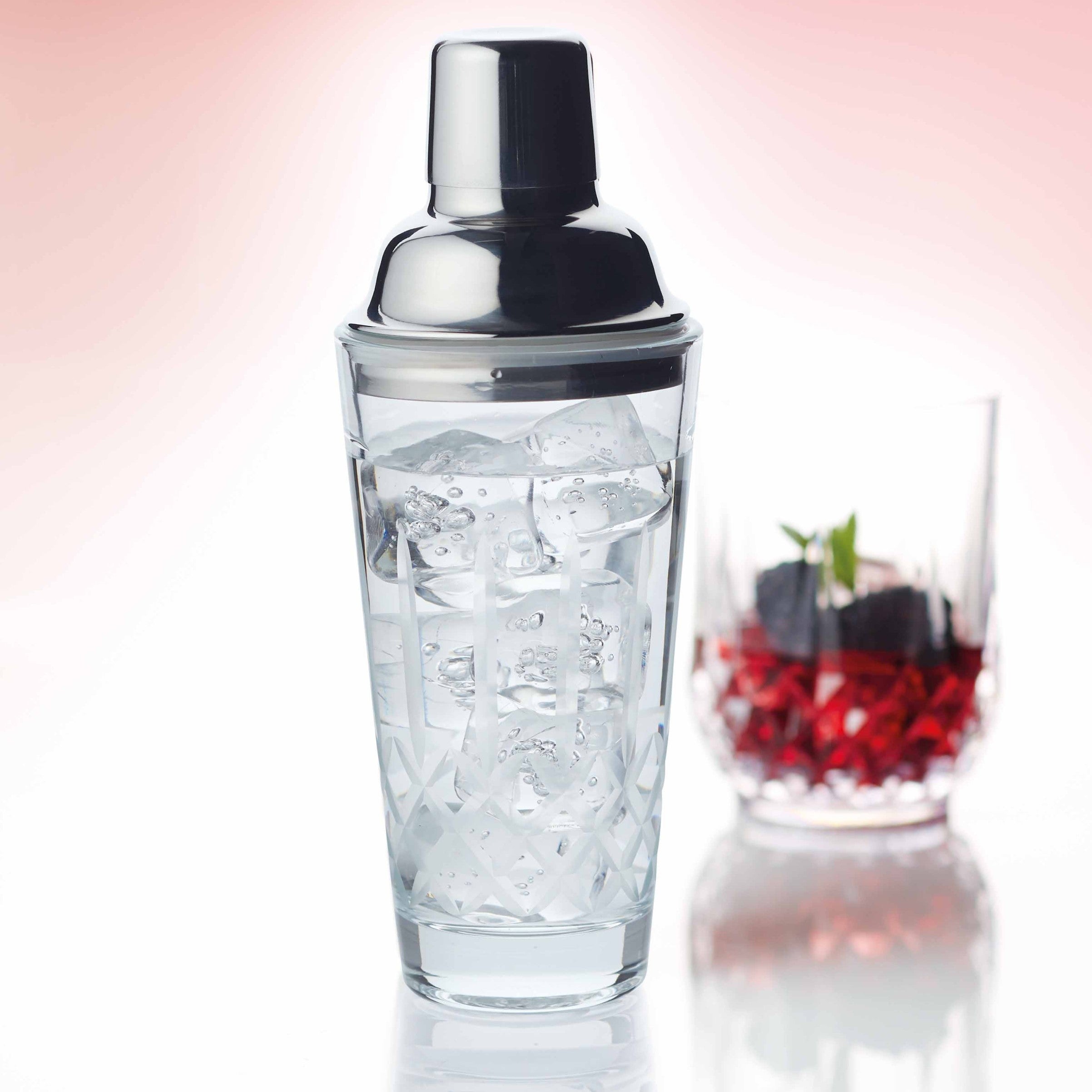 Barcraft Cut Glass 350ml Cocktail Shaker Clearsilver
