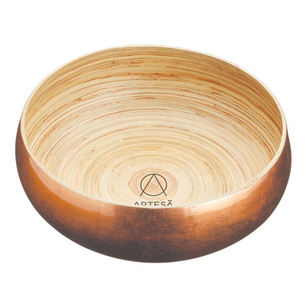 Artesà Copper Finish Bamboo Serving Bowl image 1 of 6