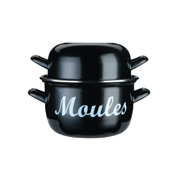 KitchenCraft World of Flavours Enamelled Steel Standard Mussel Pot, 18cm image 1 of 5