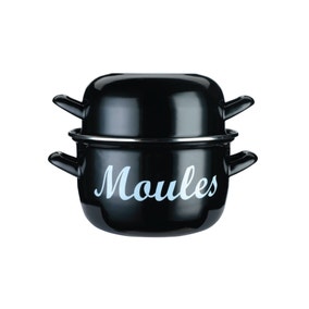KitchenCraft World of Flavours Enamelled Steel Large Mussel Pot 24cm