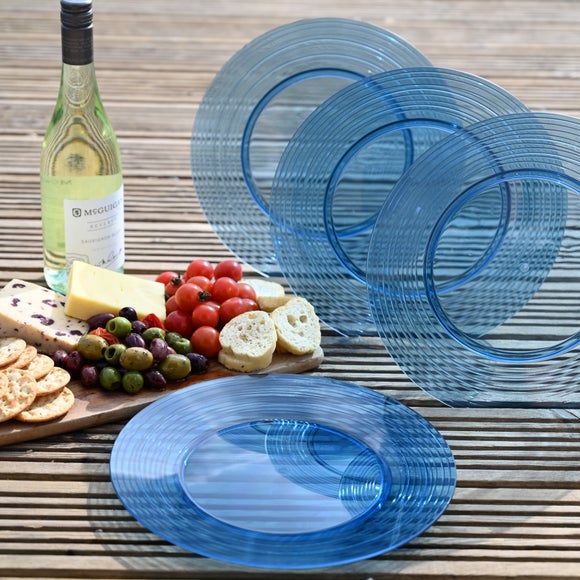 Blue shop plastic plates