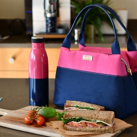 Colour Block Handbag Design Insulated Tote Lunch Bag