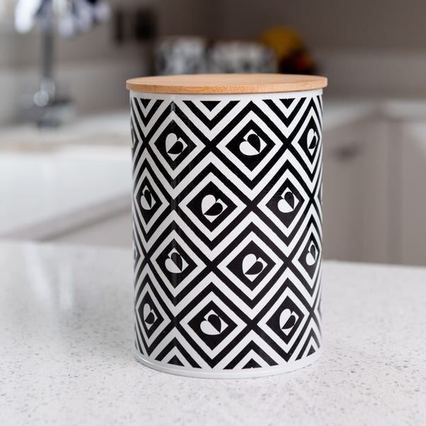 Monochrome Tile Storage Kitchen Canister image 1 of 3