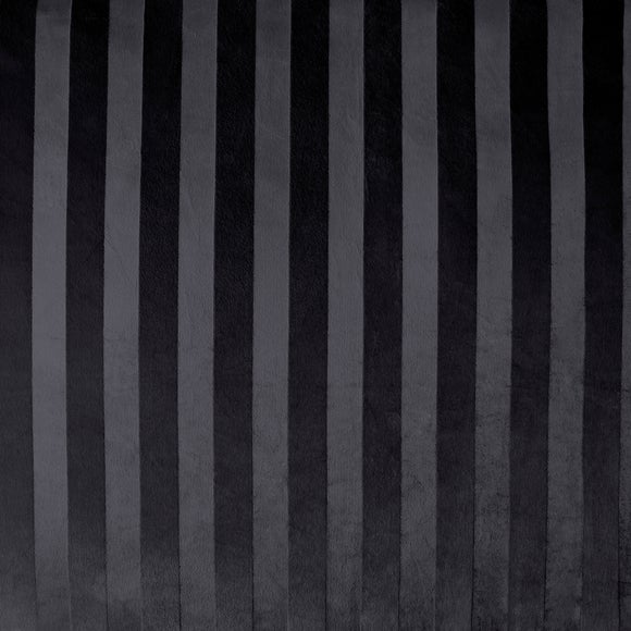 Hotel Velour Stripe Duvet Cover & Pillowcase Set Black Dunelm