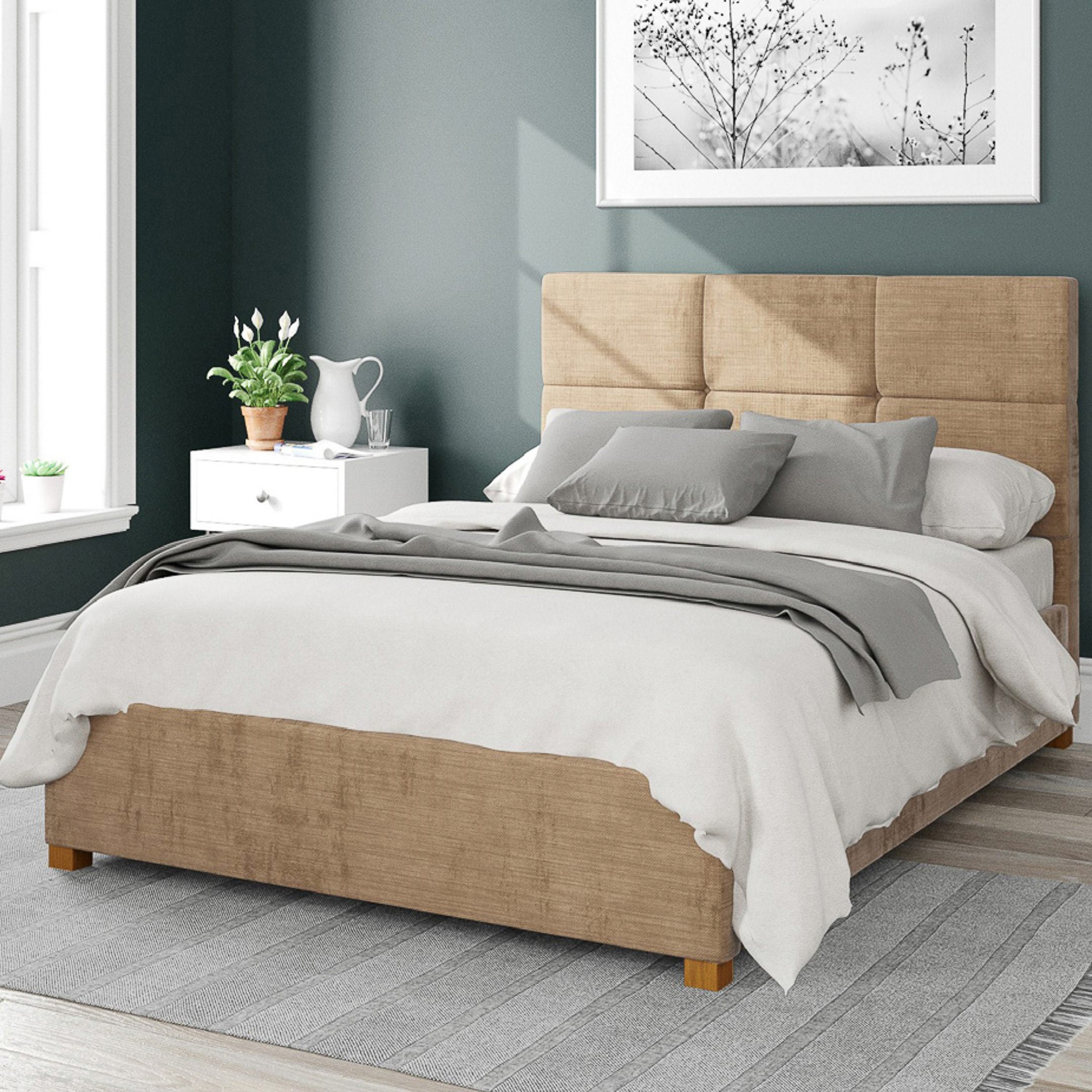Caine Firenze Velour Ottoman Bed Frame Champagne