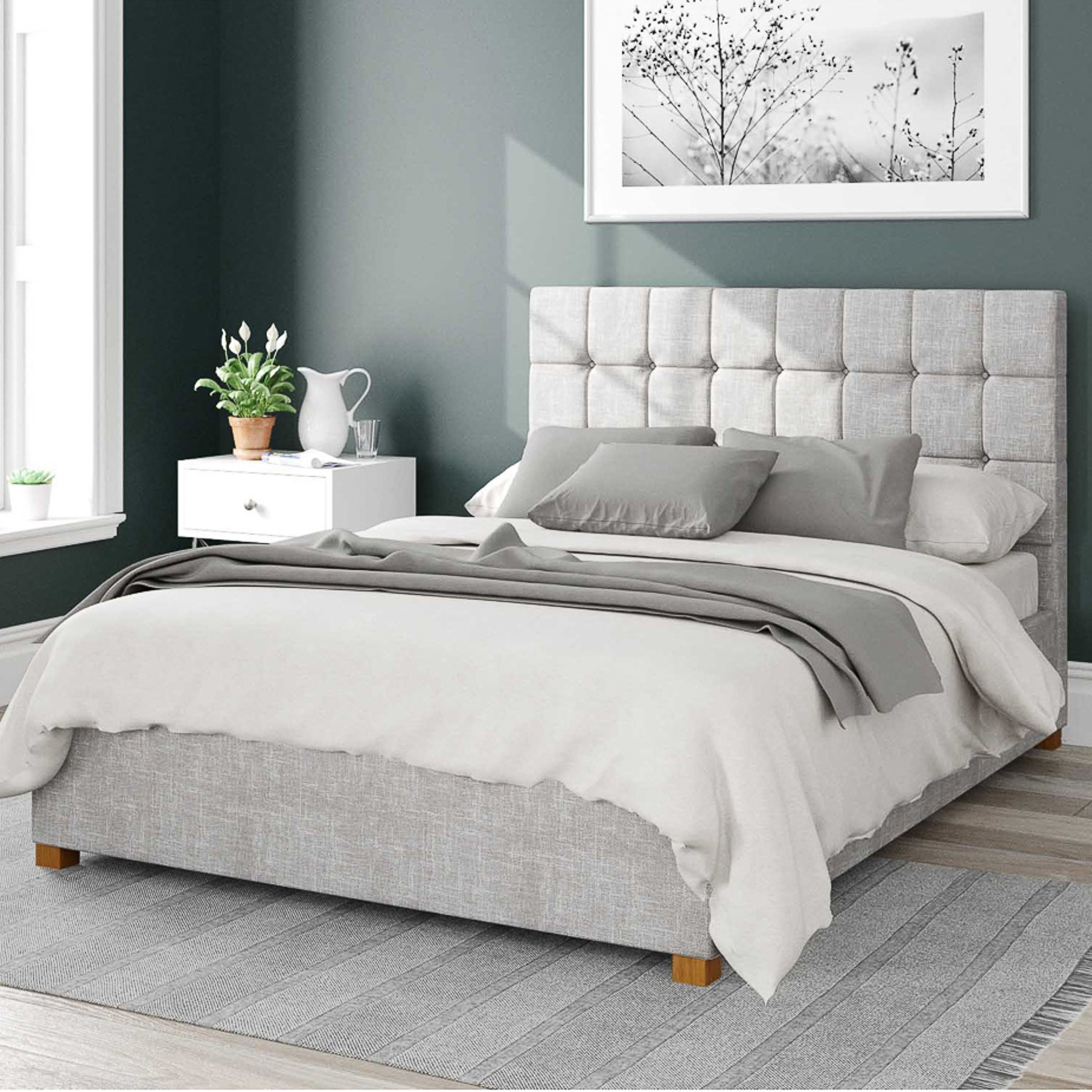 Sinatra Pure Pastel Cotton Ottoman Bed Grey