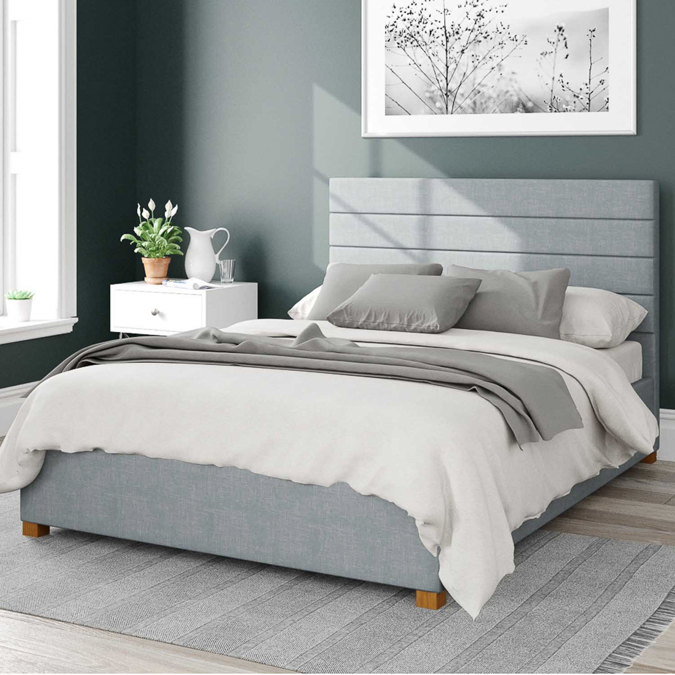 Kelly Malham Weave Ottoman Bed Frame Sky