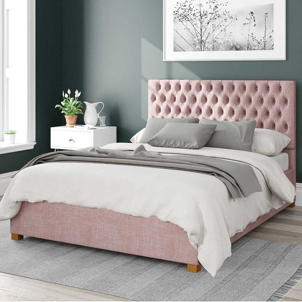 Monroe Pure Pastel Cotton Ottoman Bed Frame image 1 of 2