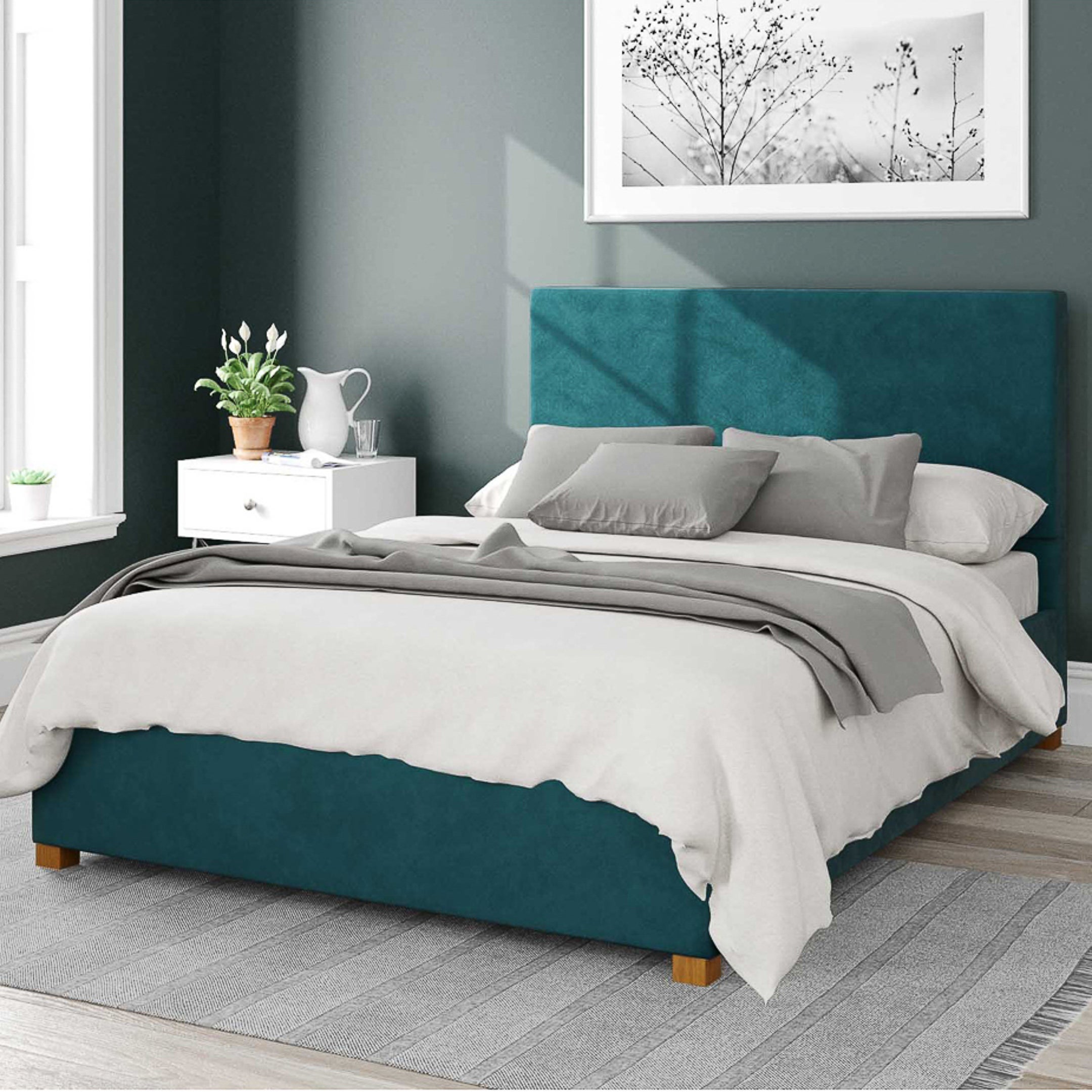 Garland Plush Velvet Ottoman Bed Emerald