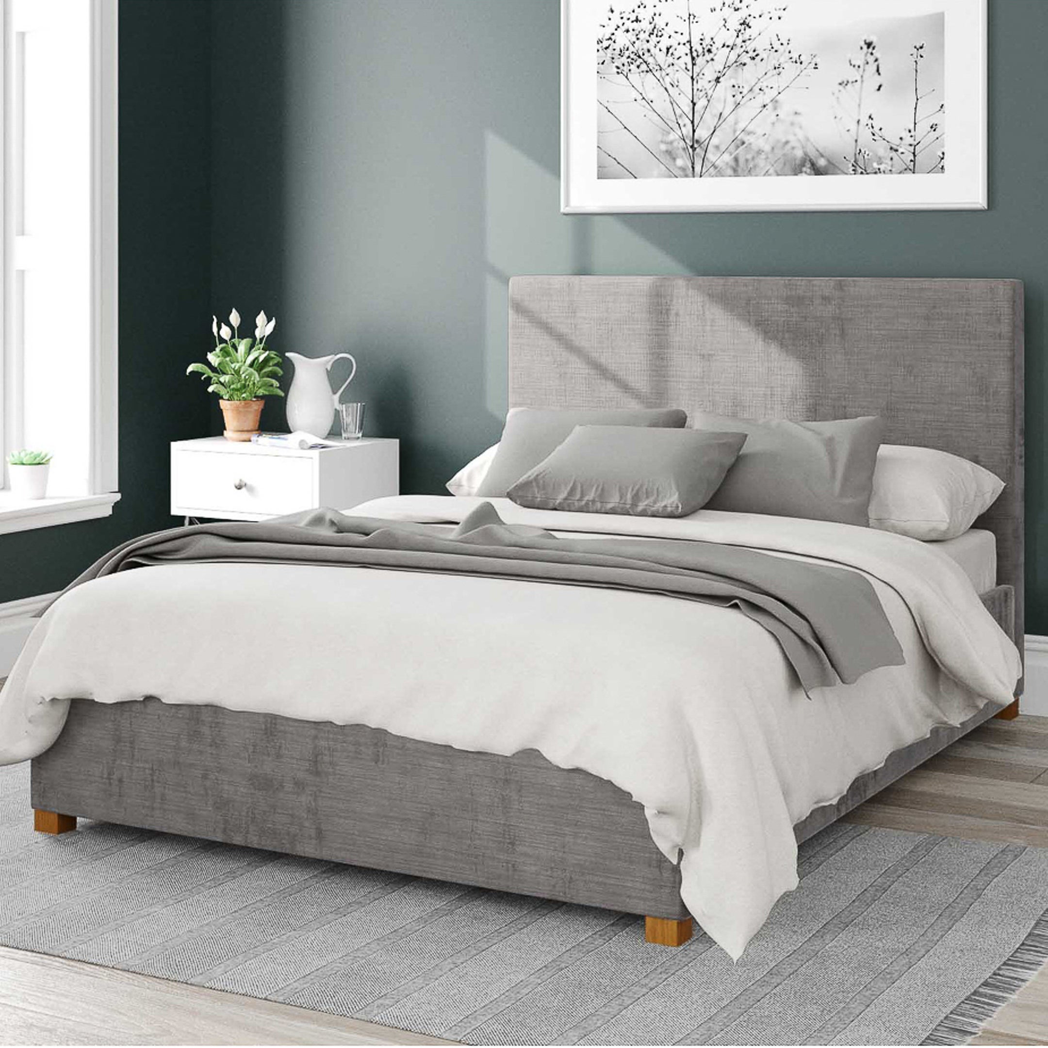 Garland Firenze Velour Ottoman Bed Silver