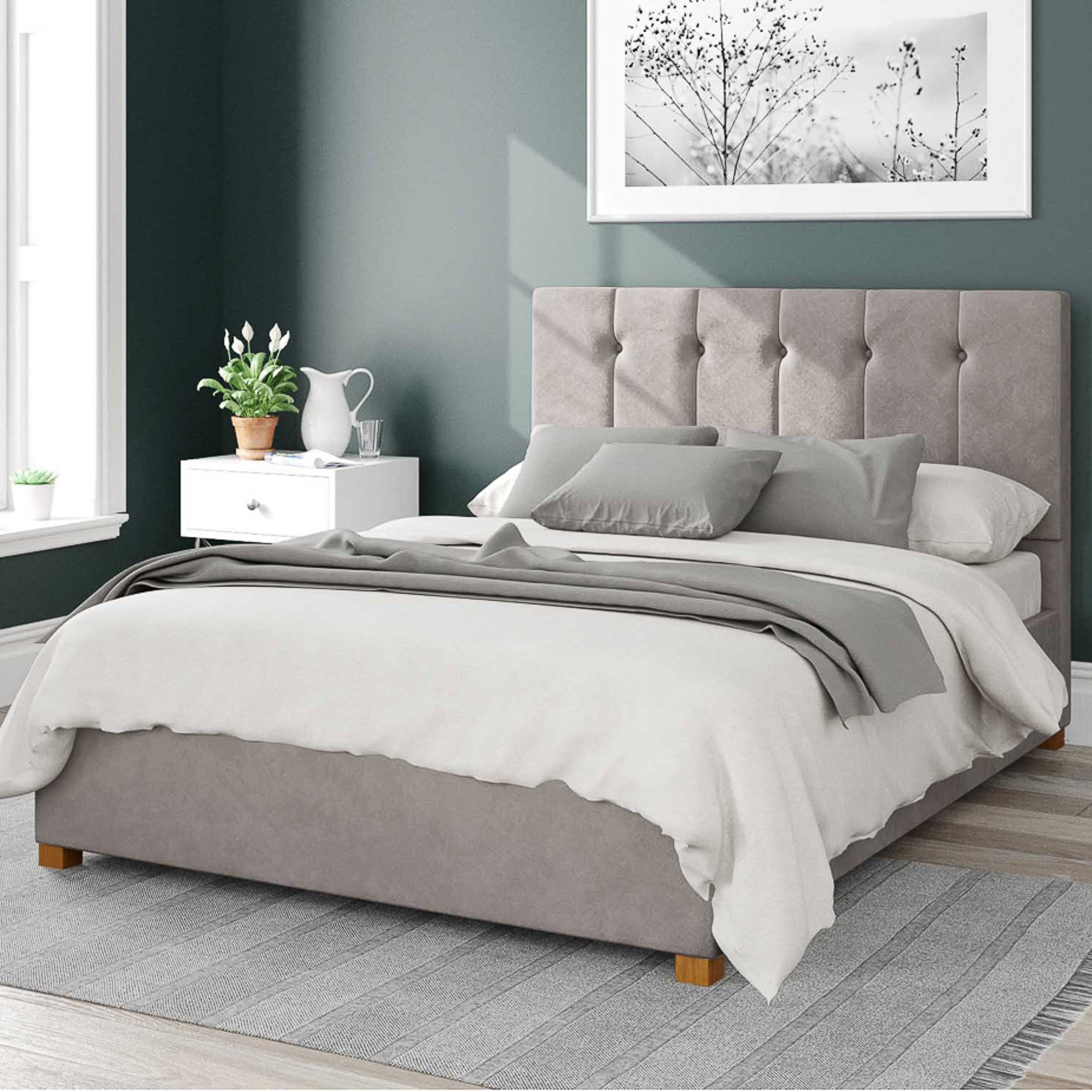 Hepburn Plush Velvet Ottoman Bed Frame