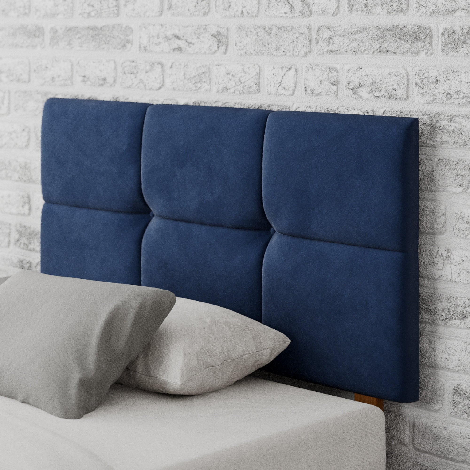 Caine Plush Velvet Headboard Navy