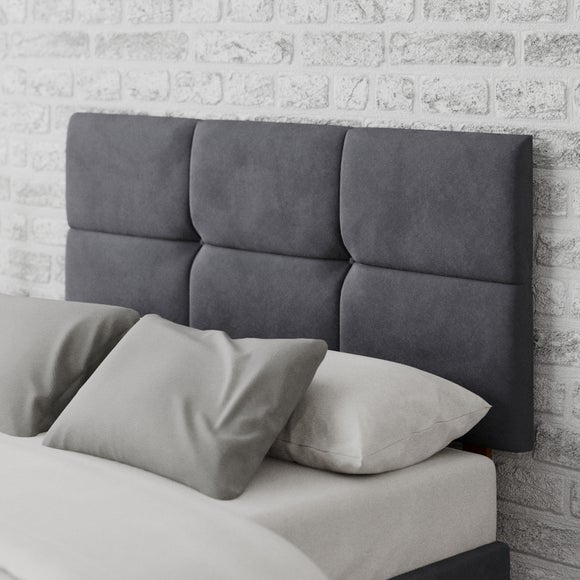 Caine Plush Velvet Headboard Steel