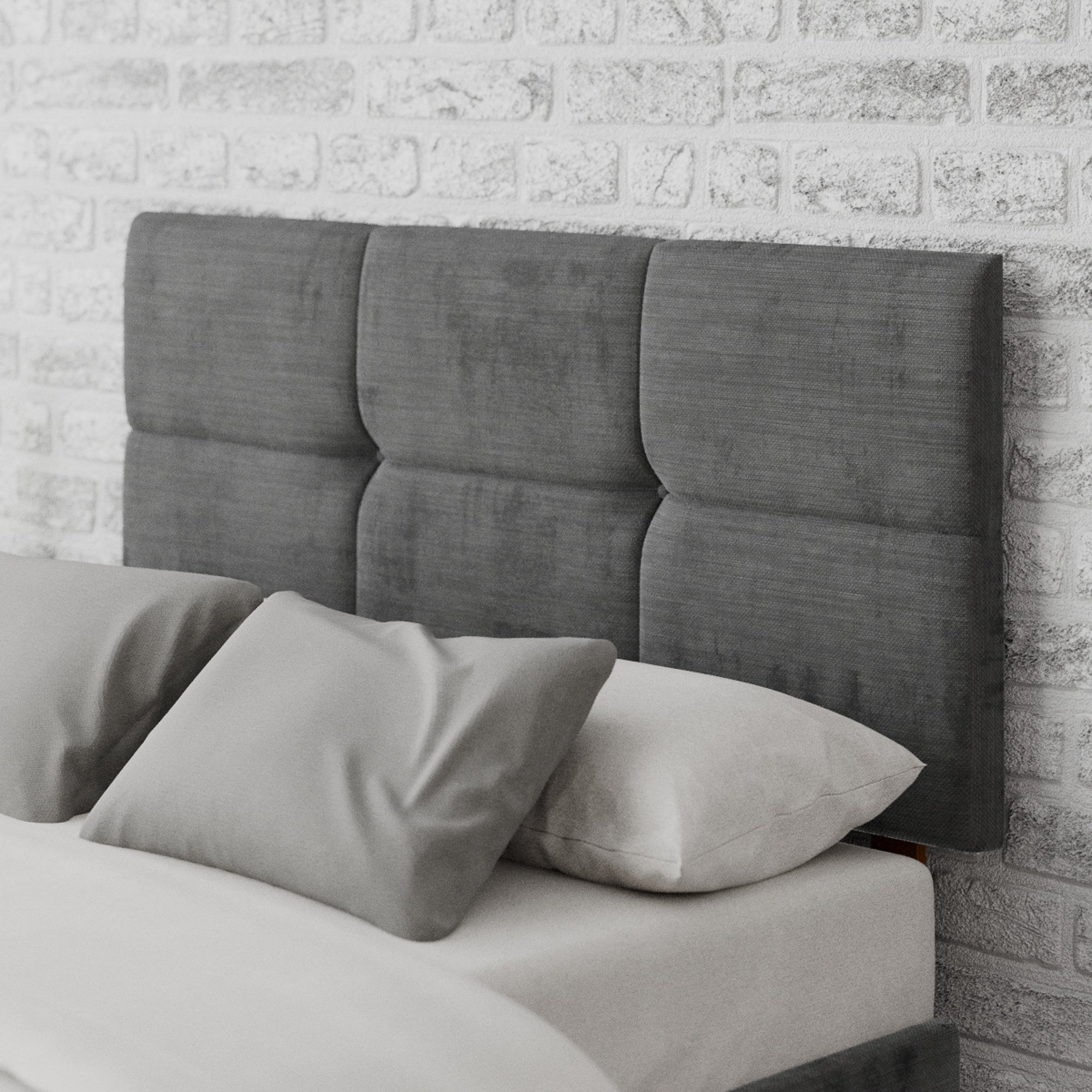 Caine Firenze Velour Headboard Grey