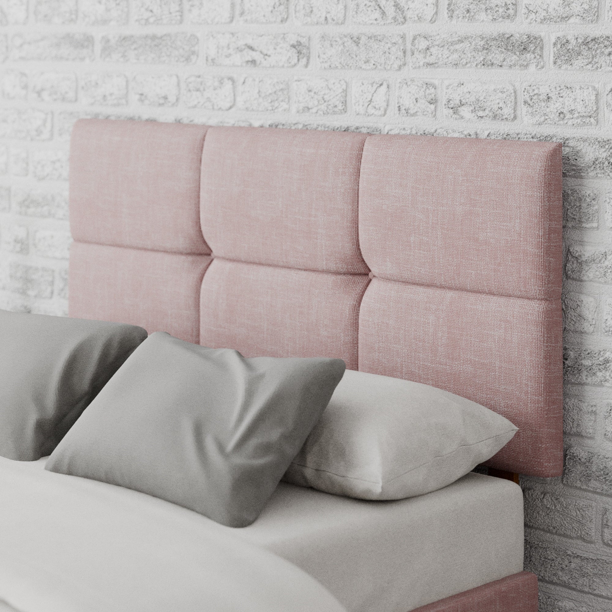 Caine Pure Pastel Cotton Headboard Pink