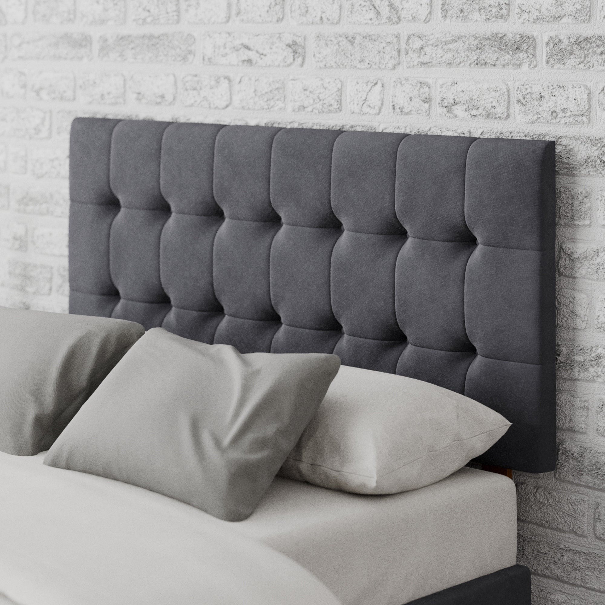 Sinatra Plush Velvet Headboard Grey