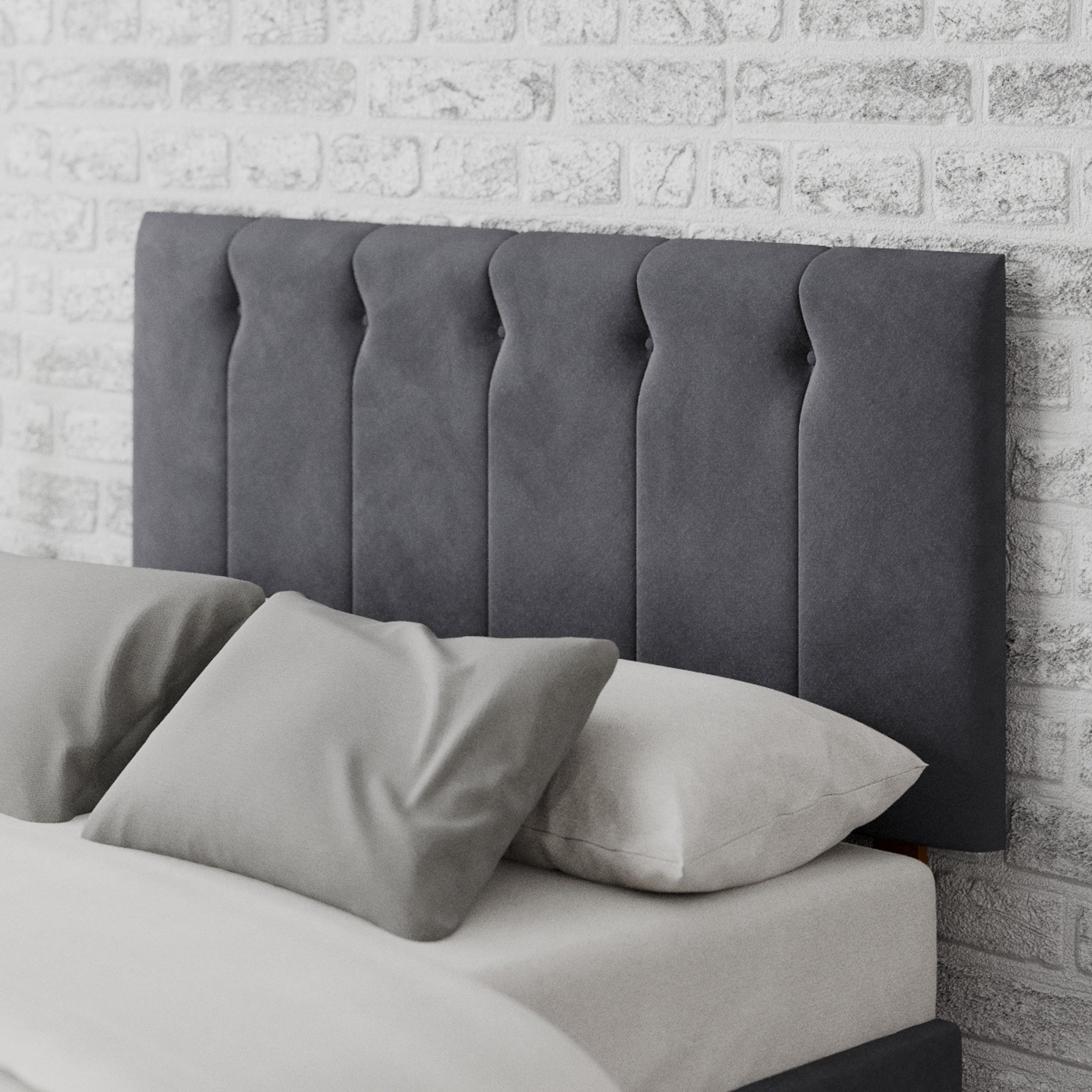 Hepburn Plush Velvet Headboard Grey