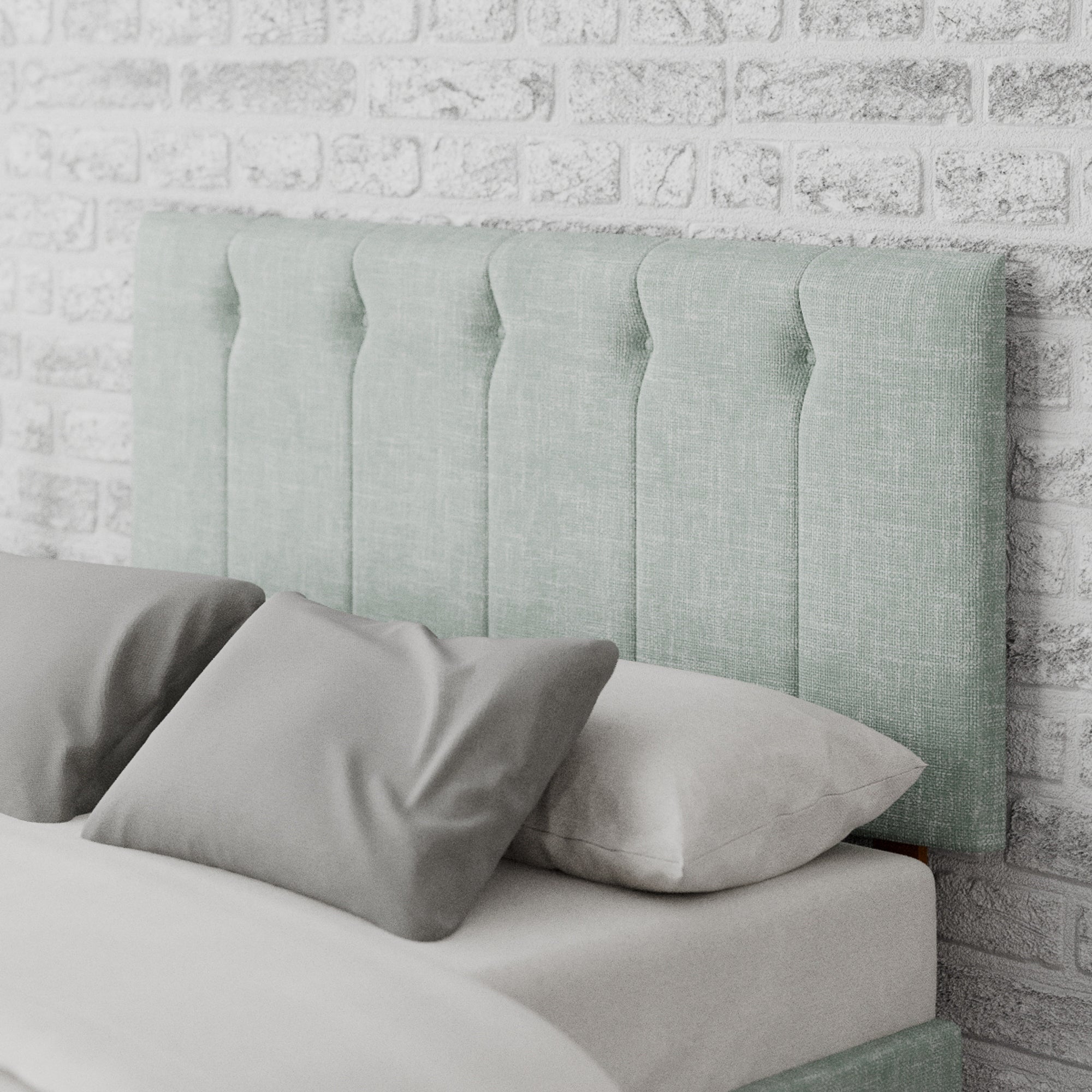 Hepburn Pure Pastel Cotton Headboard Duck Egg Blue