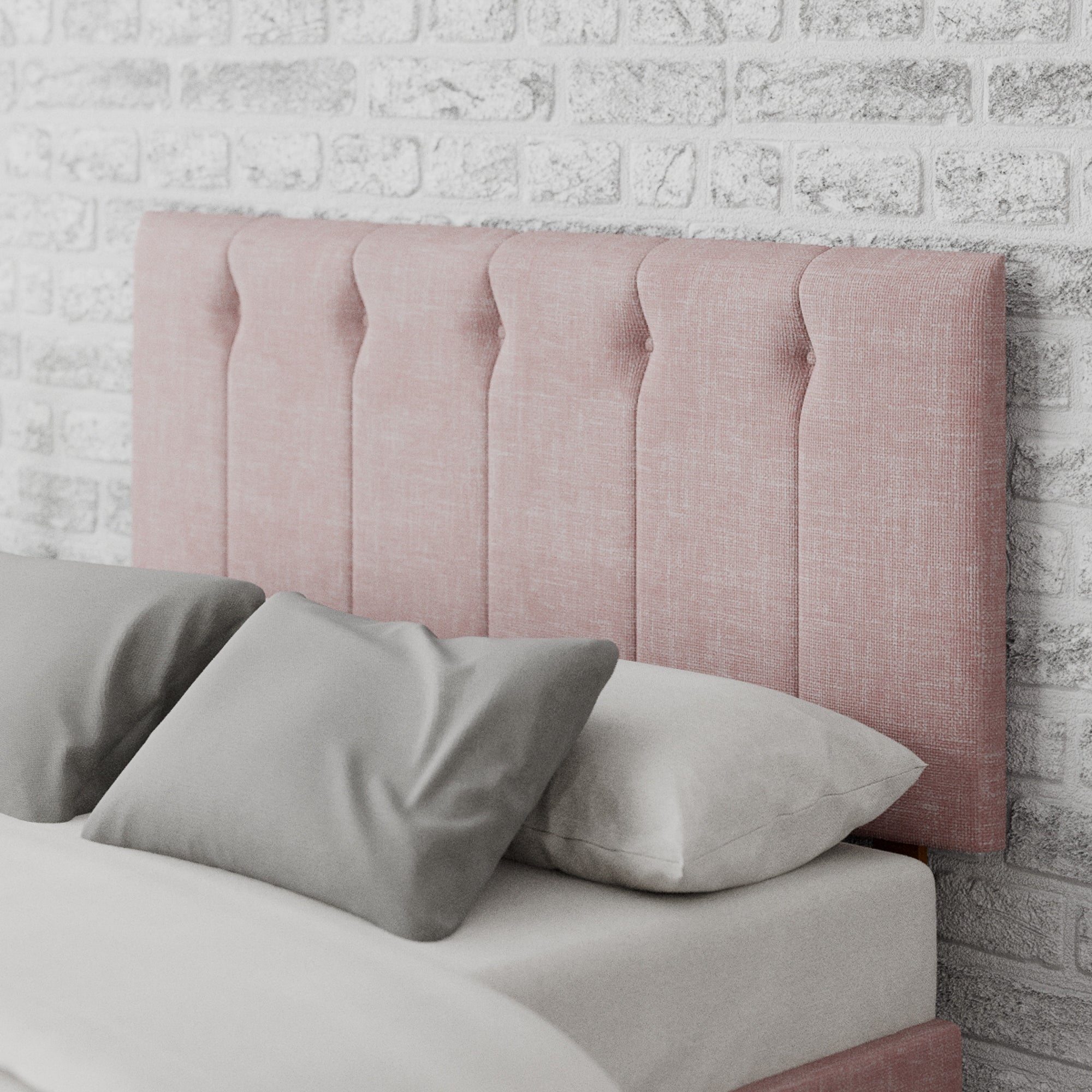 Hepburn Pure Pastel Cotton Headboard Pink