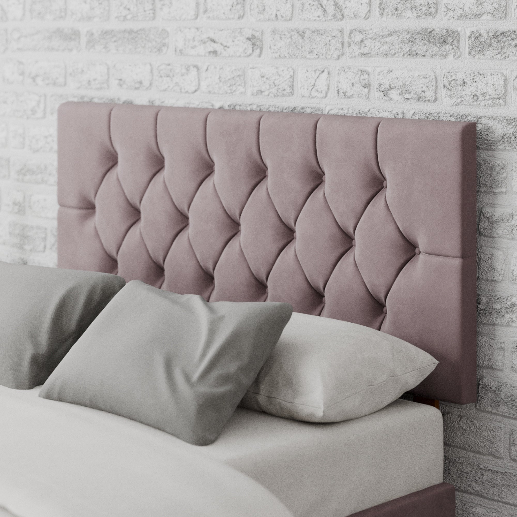 Olivier Plush Velvet Headboard Pink