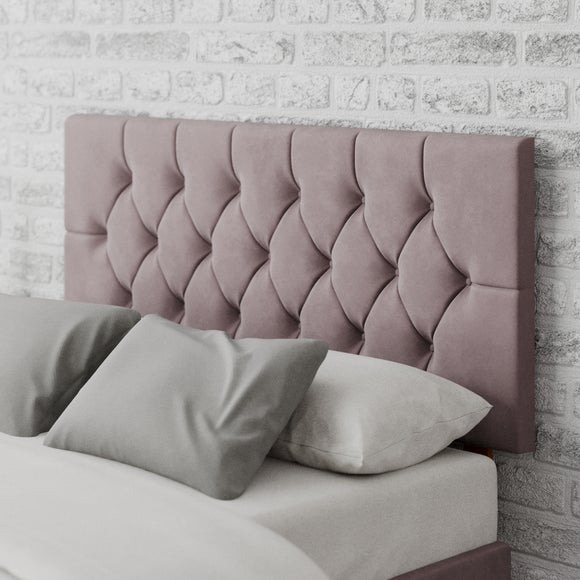 Olivier Plush Velvet Headboard Blush Pink