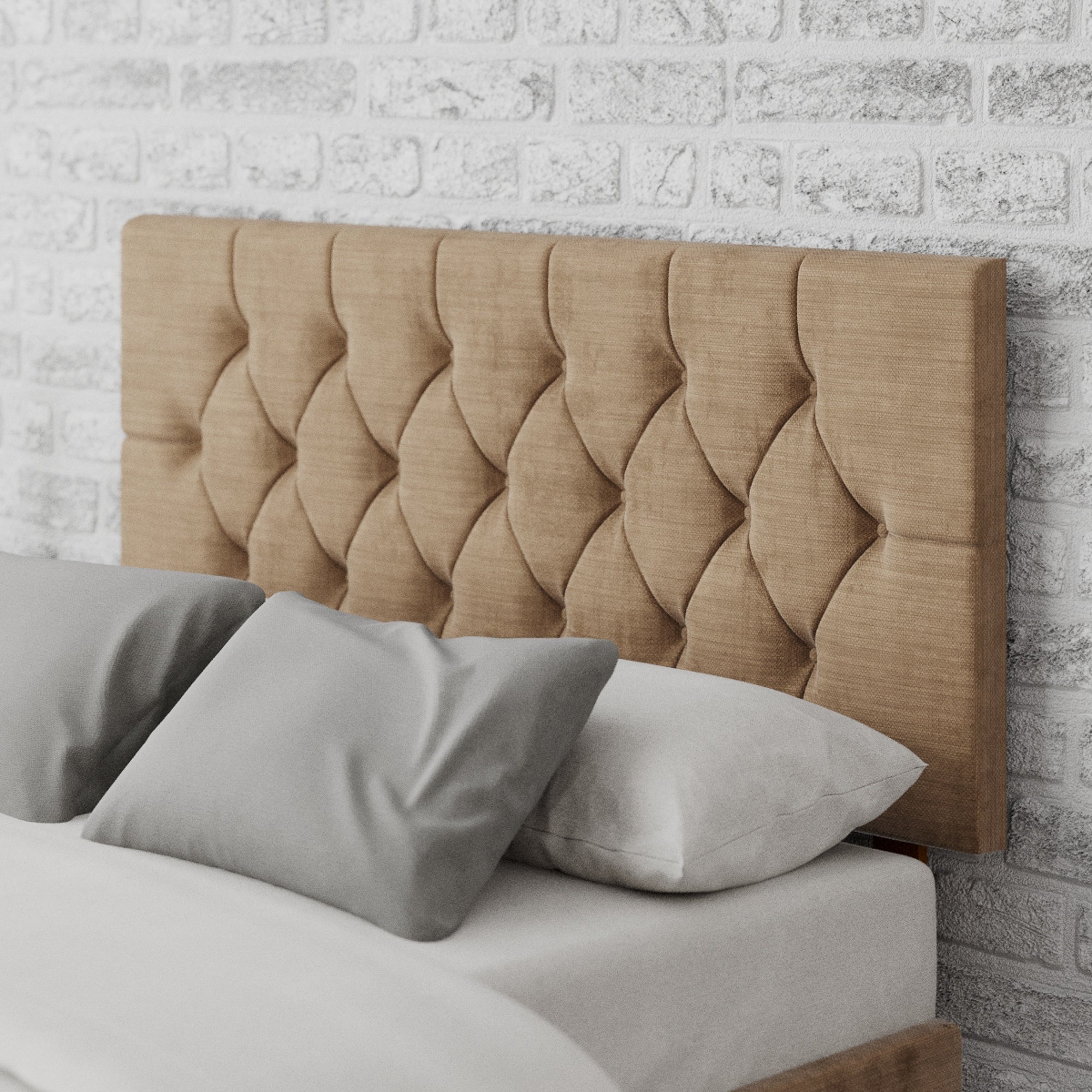 Olivier Firenze Velour Headboard Beige