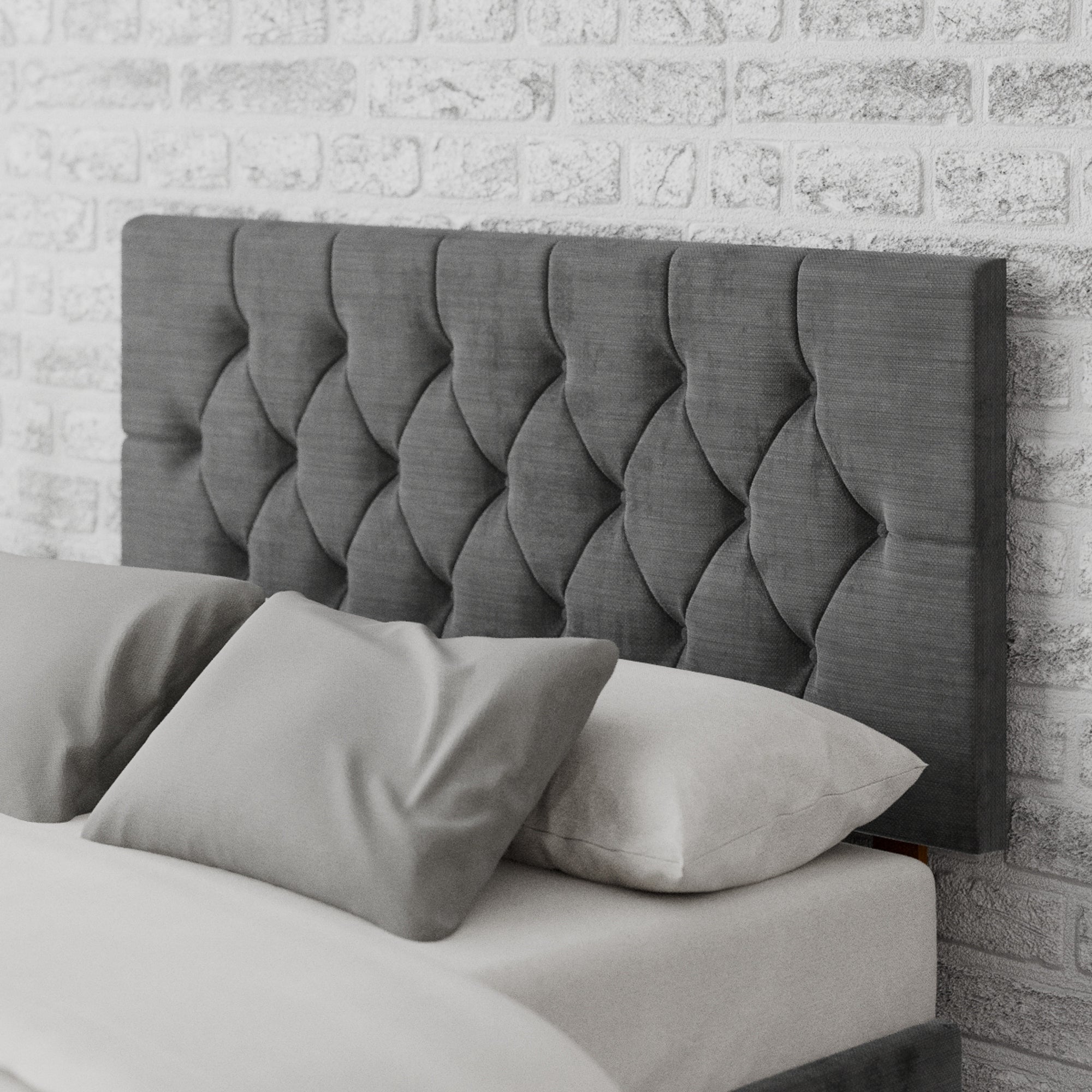 Olivier Firenze Velour Headboard Grey