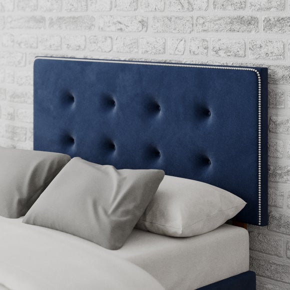 Presley Plush Velvet Headboard Navy