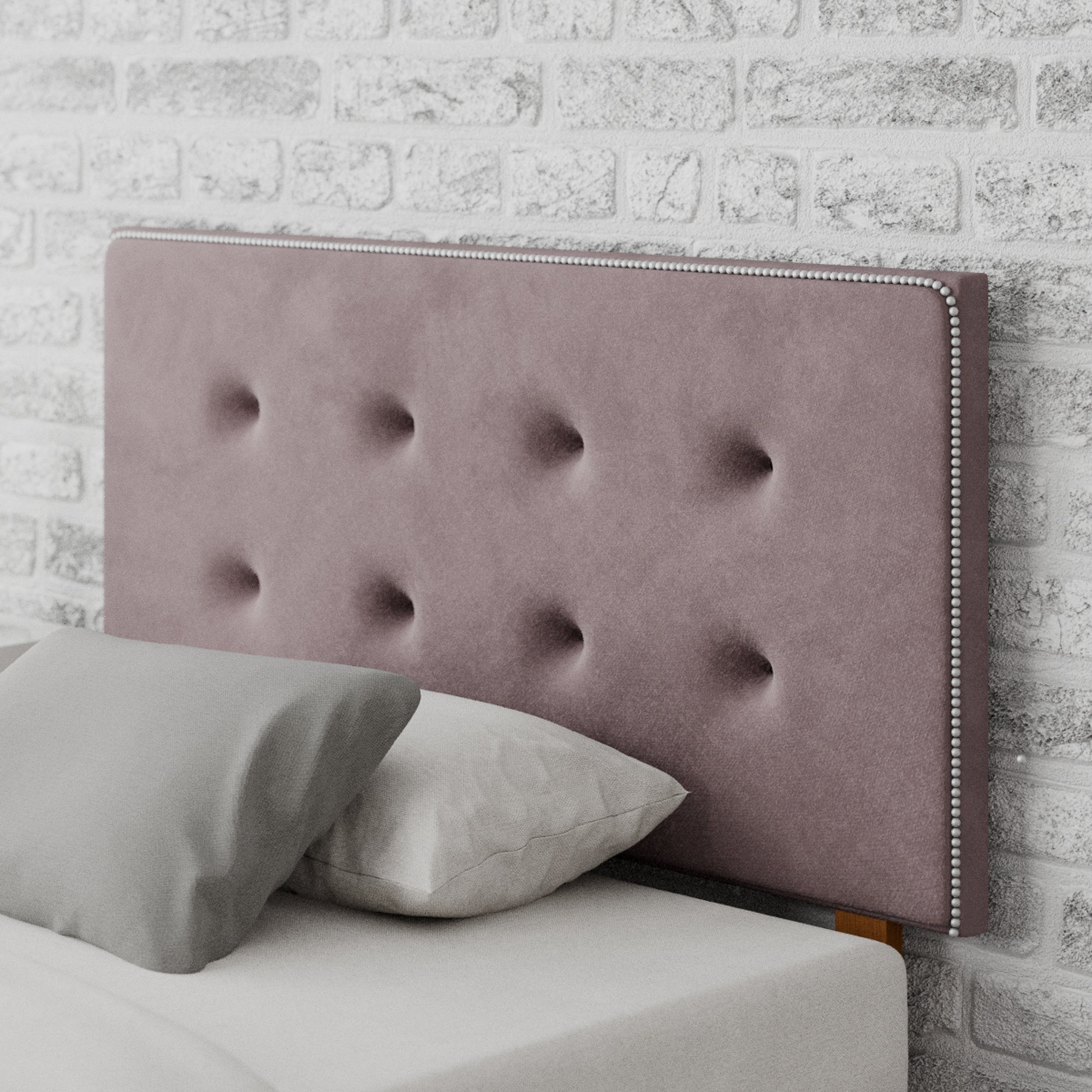 Presley Plush Velvet Headboard Blush Pink