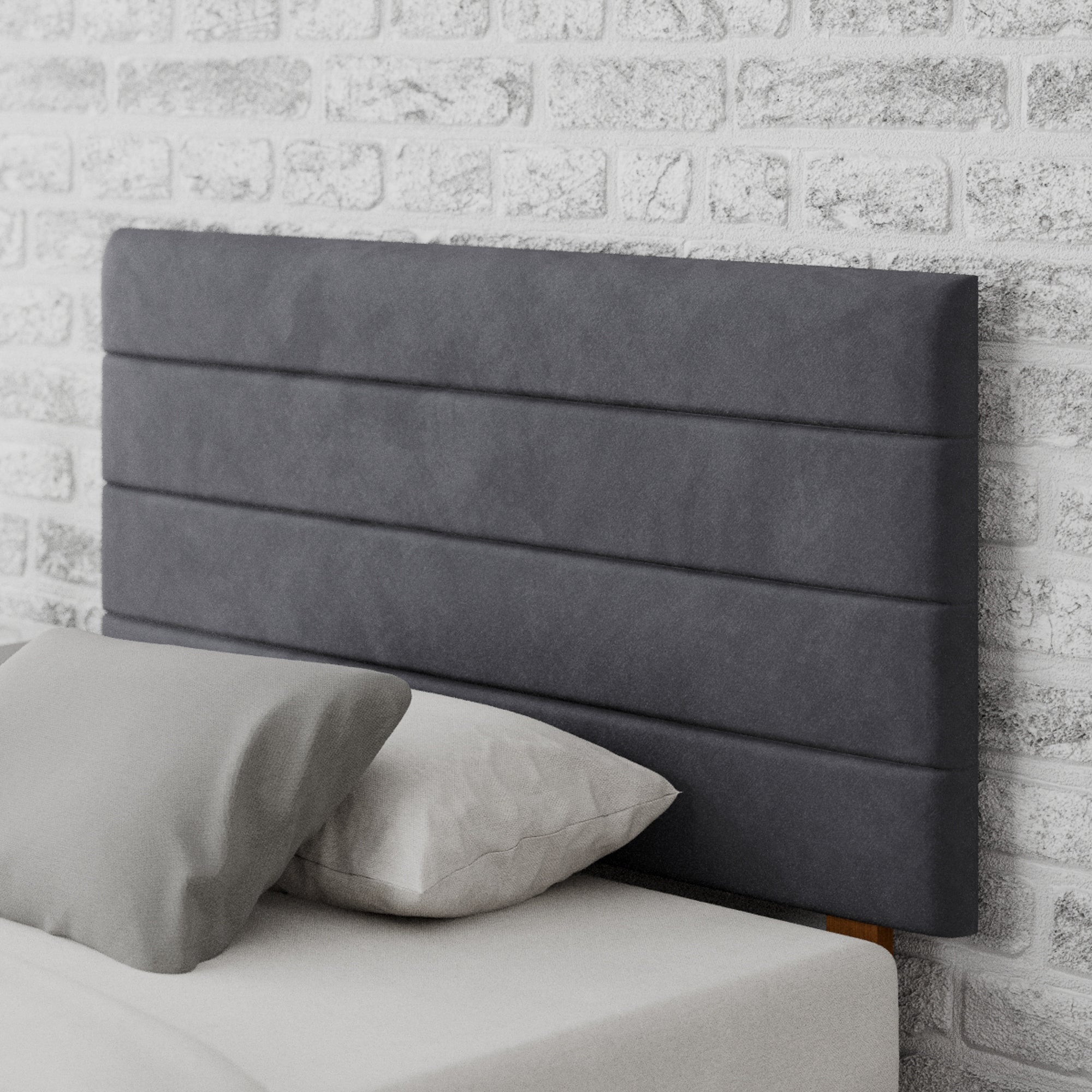 Kelly Plush Velvet Headboard Steel