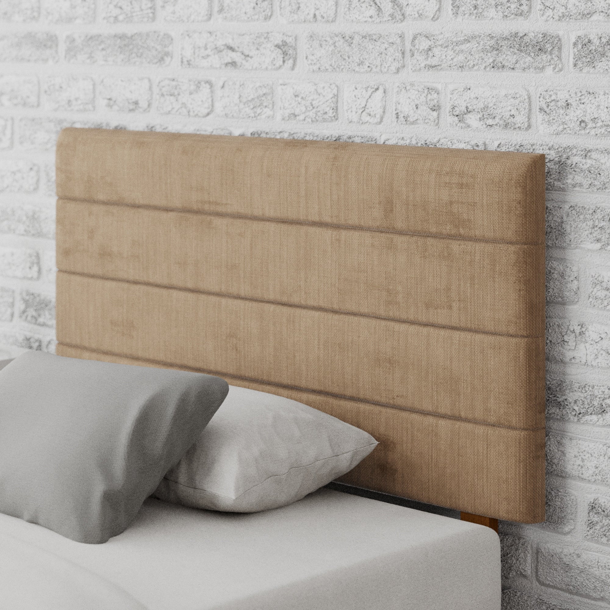 Kelly Firenze Velour Headboard Beige