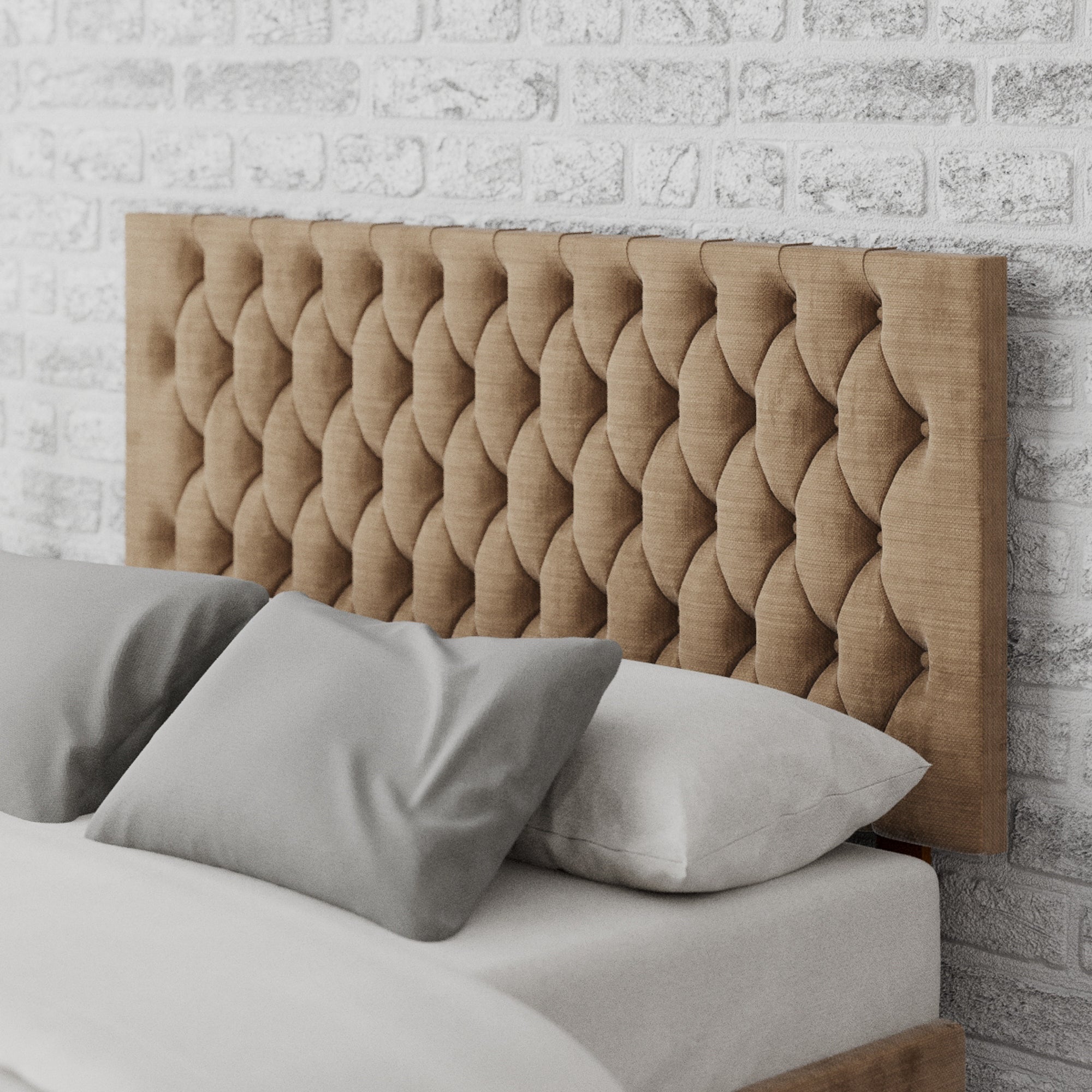 Monroe Firenze Velour Headboard Beige