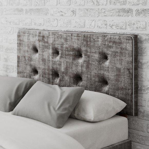 Presley Distressed Velvet Headboard Slate