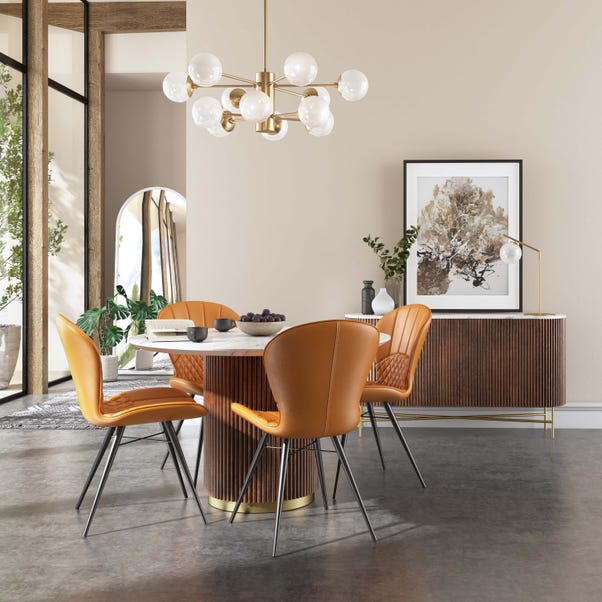 Kiera 4 Seater Round Dining Table, Real Marble image 1 of 3