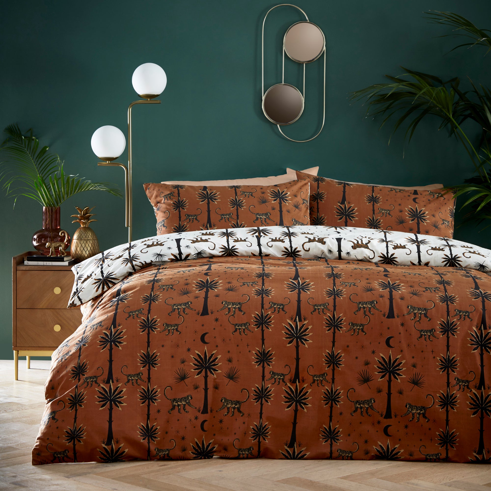 Furn Desert Monkey Duvet Cover Pillowcase Set Amber