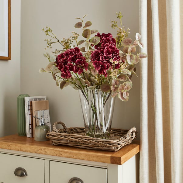 Artificial Hydrangea and Eucalyptus in Vase image 1 of 4