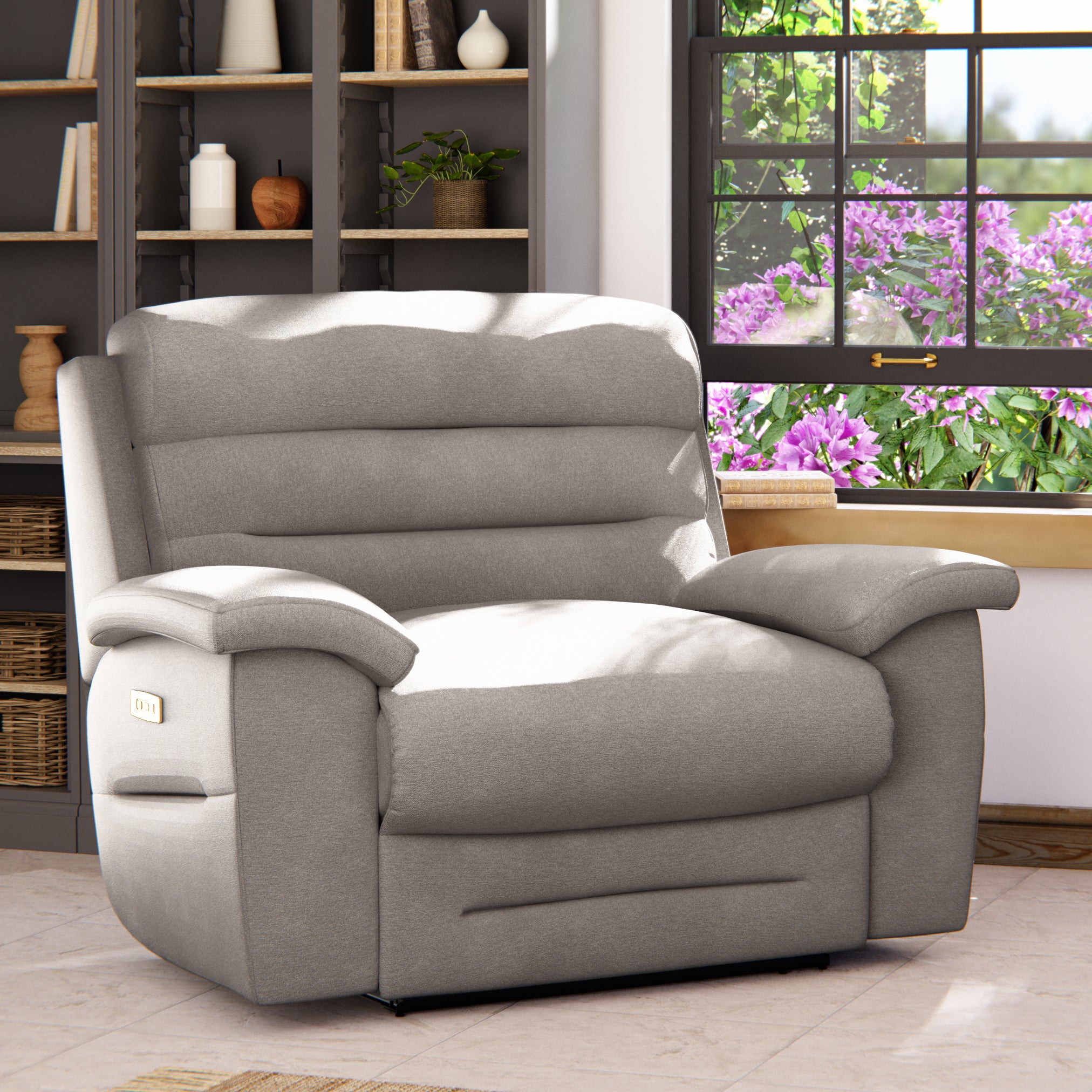 Lulworth Power Recliner Snuggle Sofa Grey