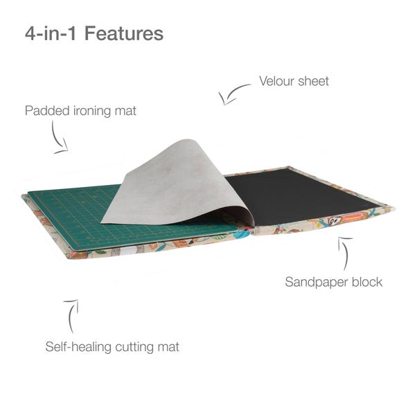 Tapis De Coupe Et Repassage Hemline Gold A4/A3 - Multifonction 4 En 1, Avec Règles Métriques/impériales