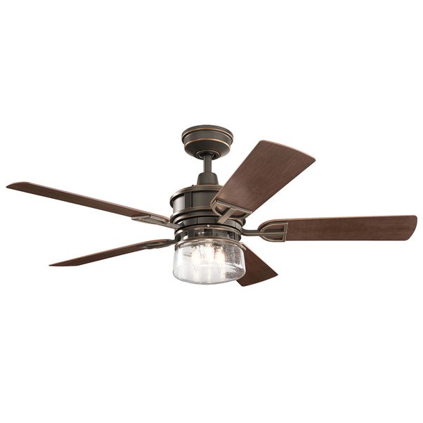 Kichler Lyndon Patio Ceiling Fan with Light & Remote, 132cm image 1 of 4