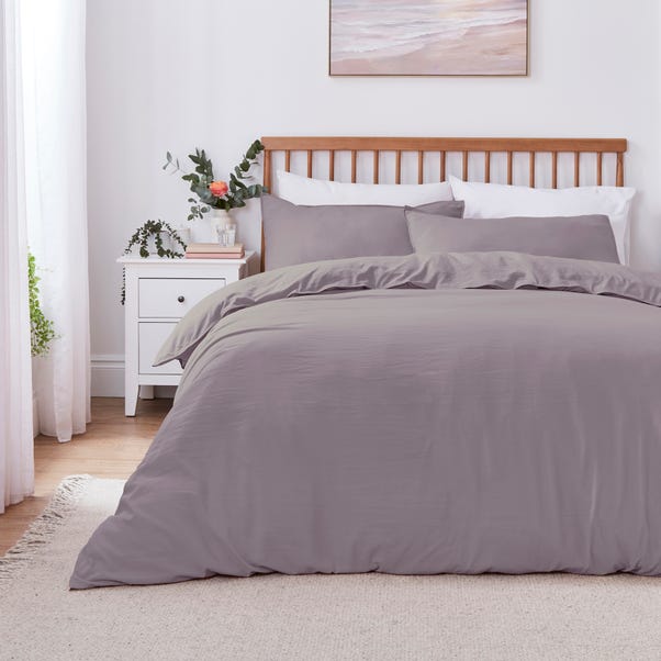 Washed Super Soft Duvet Cover and Pillowcase Set Lilac image 1 of 4
