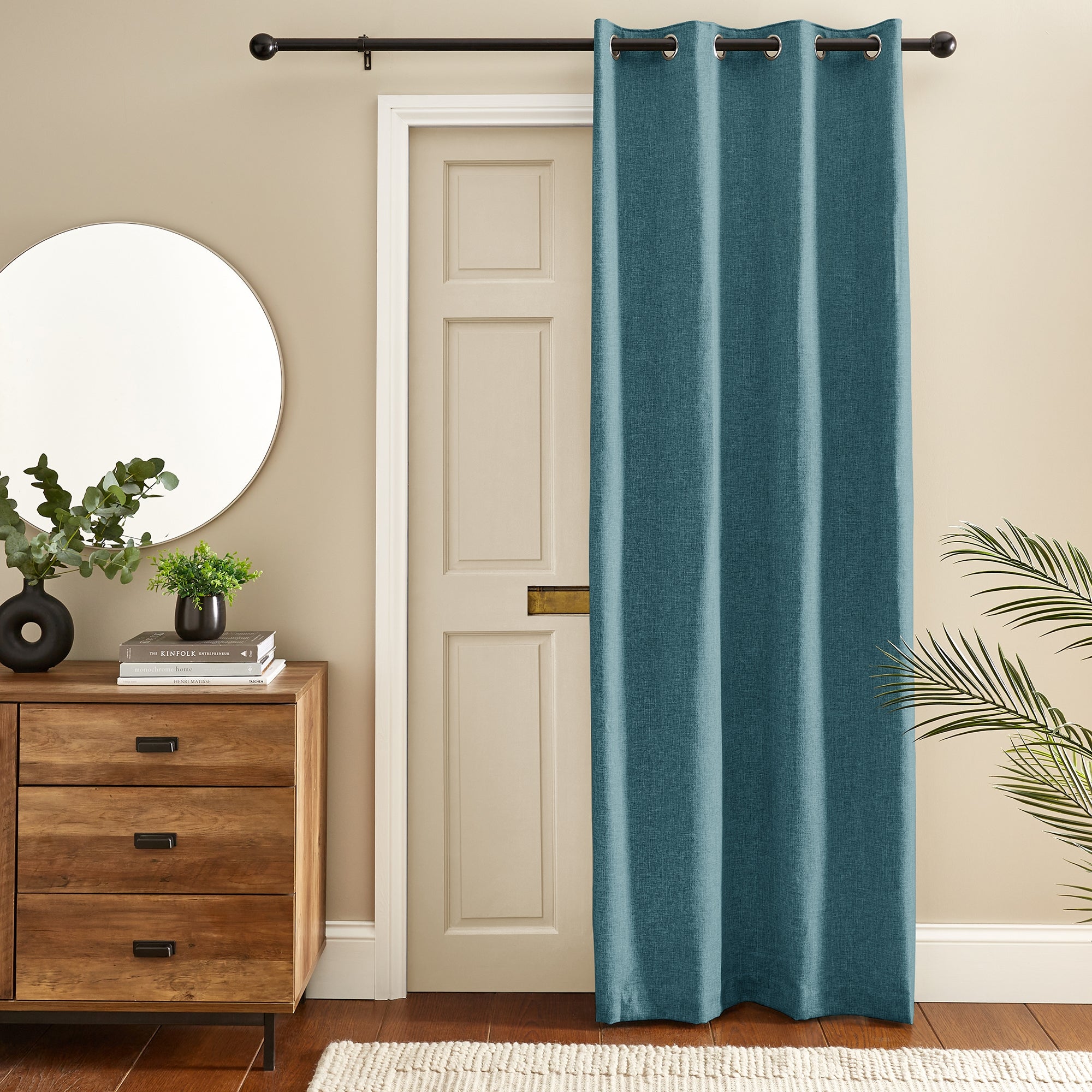 Jennings Thermal Eyelet Door Curtain Green