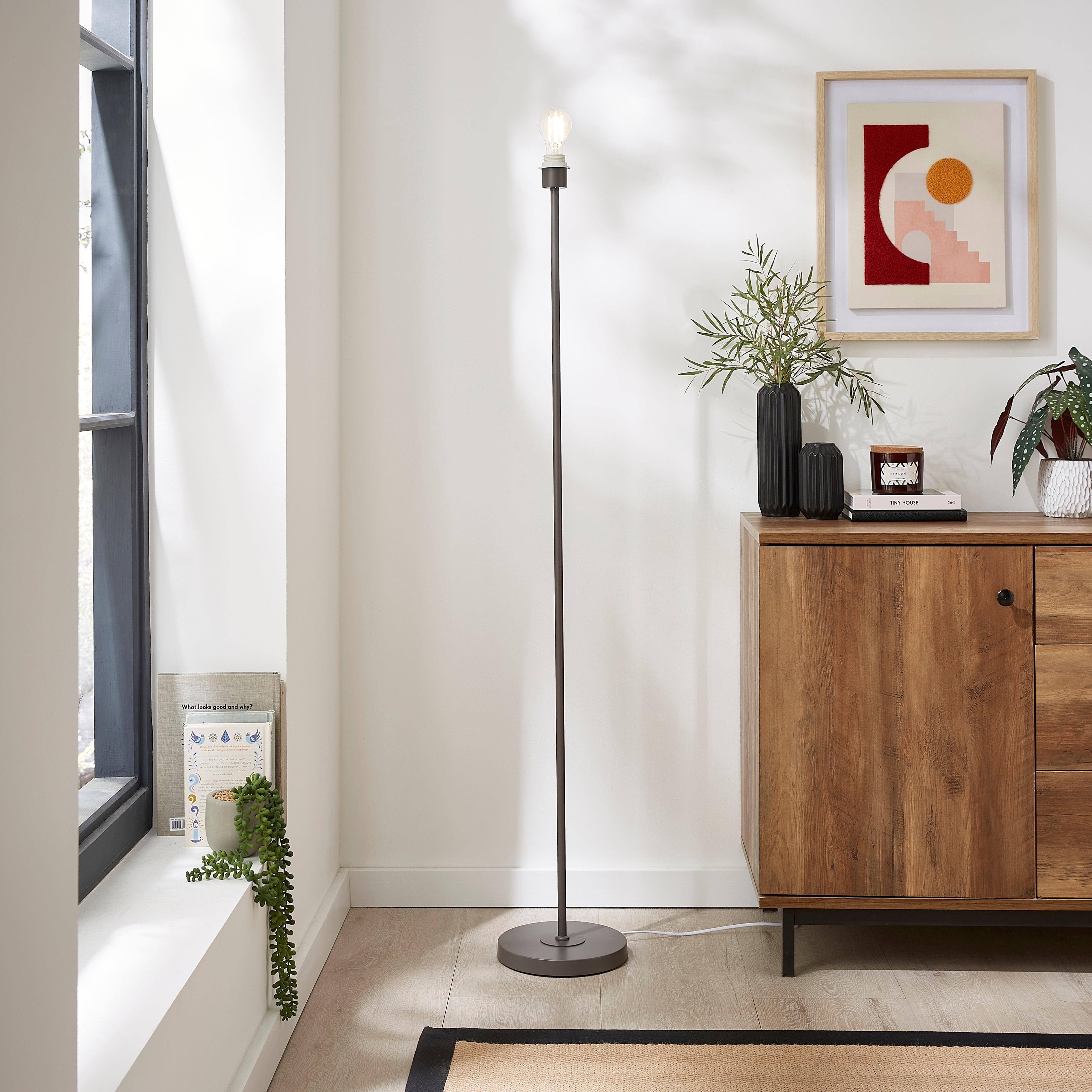 Ava Floor Lamp Base Dove Grey